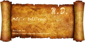 Mór Dénes névjegykártya