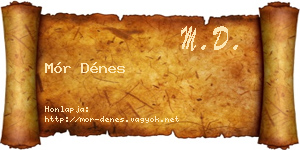 Mór Dénes névjegykártya